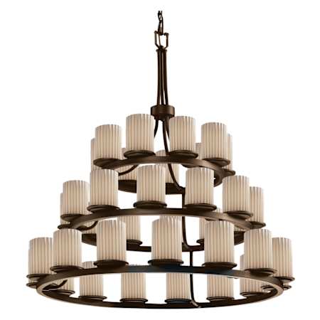 Justice Design Group Limoges 42" Wide Ring Chandelier Dark Bronze / Translucent