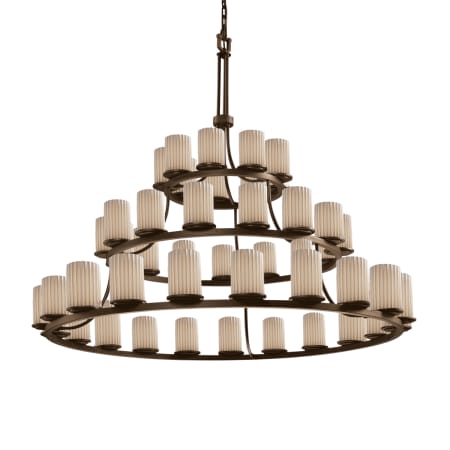 Justice Design Group Limoges 45 Light 3 Tier Chandelier Dark Bronze