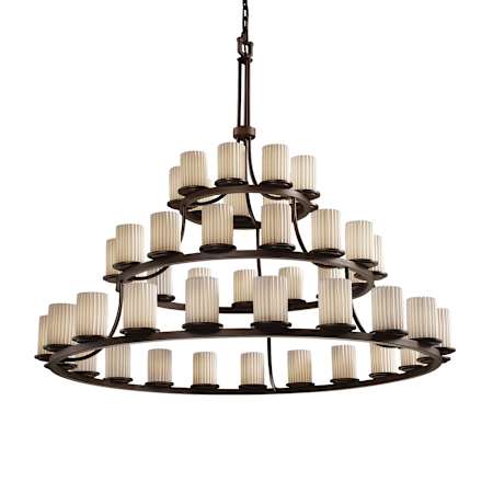 Justice Design Group Limoges 60" Wide Ring Chandelier Dark Bronze / Translucent