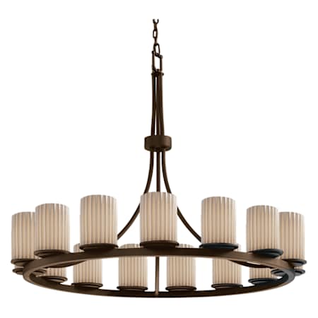 Justice Design Group Limoges 42" Wide Ring Chandelier Dark Bronze / Translucent