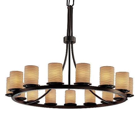 Justice Design Group Limoges 15 Light 1 Tier Chandelier Dark Bronze