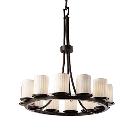 Justice Design Group Limoges 28" Wide Ring Chandelier Dark Bronze