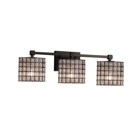 Justice Design Group Wire Glass 3 Light 25" Wide Bathroom Vanity Light Matte Black
