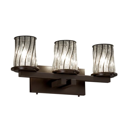 Justice Design Group Wire Glass 21" Bathroom Vanity Light Dark Bronze