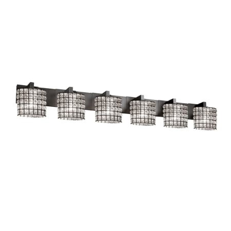 Justice Design Group Wire Glass 6 Light 56" Wide LED Bathroom Vanity Light with Oval Shades Matte Black