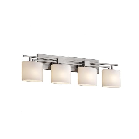 Justice Design Group Aero 4-Light LED Bath Bar with Opal Shade Brushed Nickel
