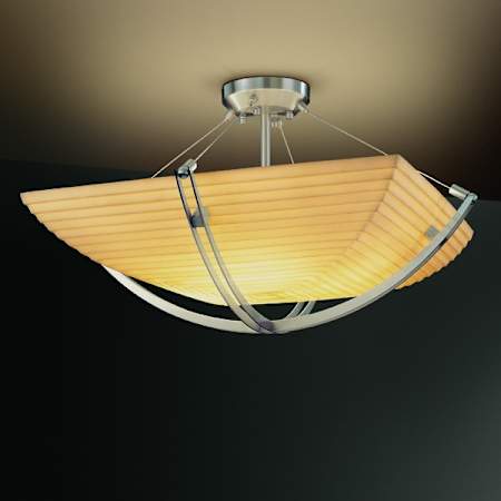 Brushed Nickel finish with (-25) Square Bowl and Sawtooth shade option