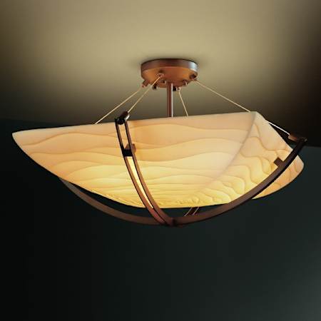 Dark Bronze finish with (-25) Square Bowl and Wave shade option