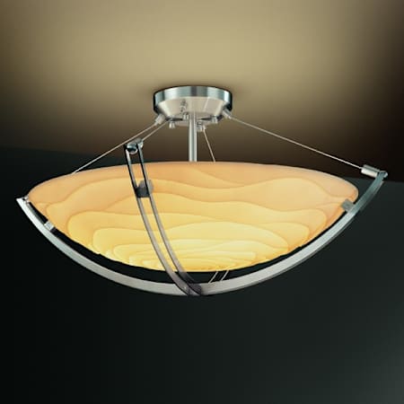 Brushed Nickel finish with (-35) Round Bowl and Wave shade option