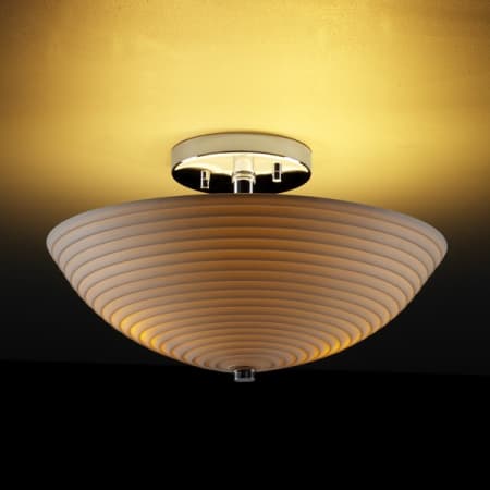 Polished Chrome finish with (-35) Round Bowl and Sawtooth shade option