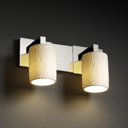 Polished Chrome finish with (-10) Cylinder with Flat Rim and Bamboo shade option