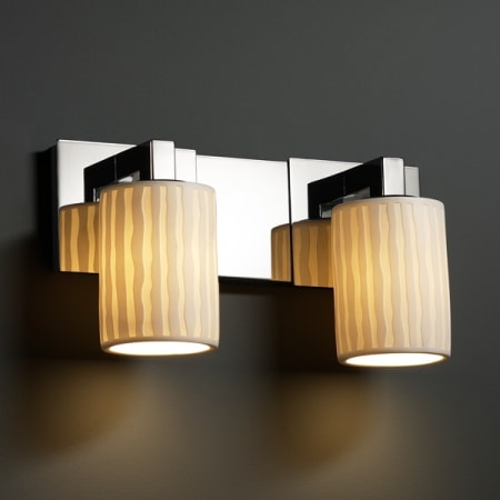 Polished Chrome finish with (-10) Cylinder with Flat Rim and Waterfall shade option