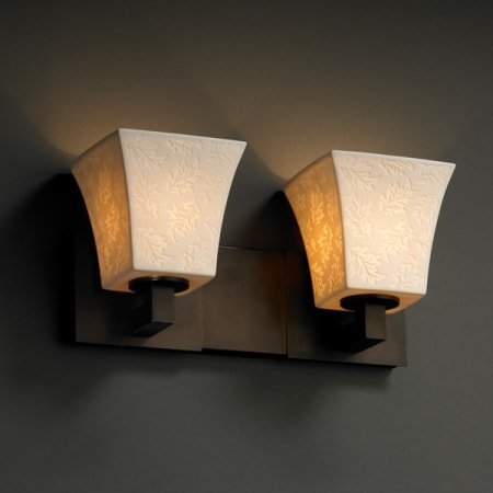 Dark Bronze with Leaf Shades finish with (-40) Square Flared shade option