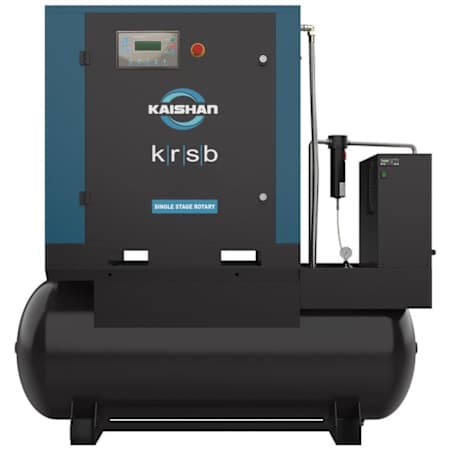 Kaishan 7.5 HP 120 Gal 185 Max PSI Stationary Electric (208 Volt 3 Phase) Rotary Air Compressor with Dryer N/A