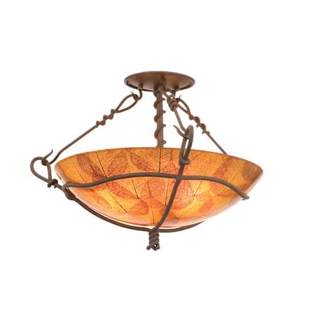Kalco Vine 3 Light 18" Wide Semi-Flush Bowl Ceiling Fixture Bark