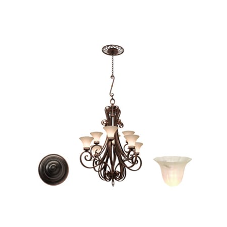 Kalco for Mirabelle 8 Light Chandelier Antique Copper with Blaze 1339