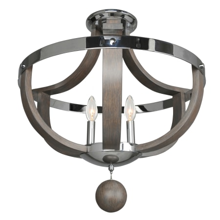 Kalco Sharlow 3 Light Semi Flush Ceiling Fixture Chrome