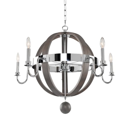 Kalco Sharlow 5 Light 1 Tier Chandelier Chrome