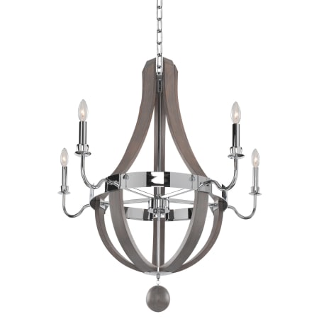 Kalco Sharlow 5 Light 1 Tier Chandelier Chrome