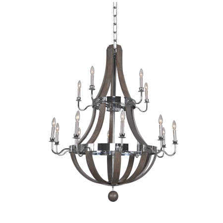 Kalco Sharlow 15 Light 40" Wide 2 Tier Chandelier Chrome