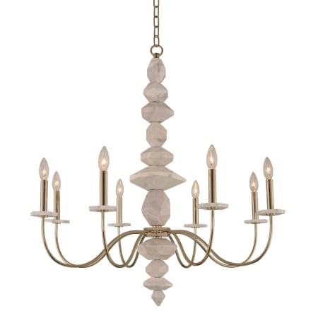 Kalco Carrara 8 Light 34" Wide Chandelier Champagne Gold