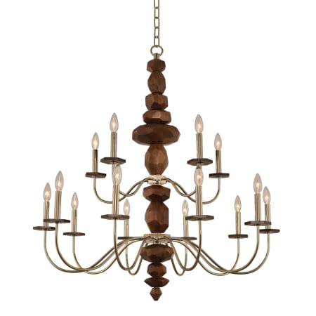 Kalco Lassen 15 Light 38" Wide Chandelier Champagne Gold