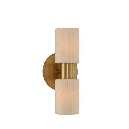 Kalco Harlowe 2 Light 13" Tall Wall Sconce Winter Brass