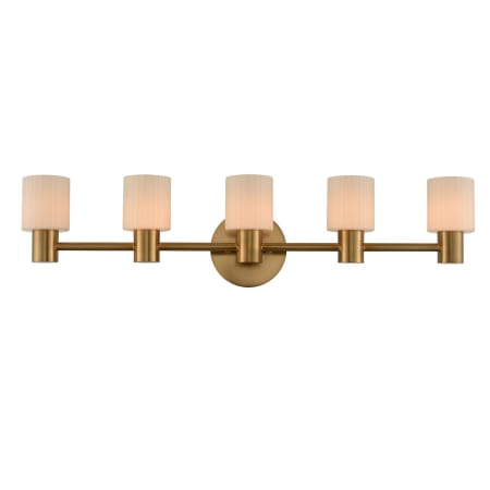 Kalco Harlowe 5 Light 34" Wide LED Bathroom Vanity Light Winter Brass