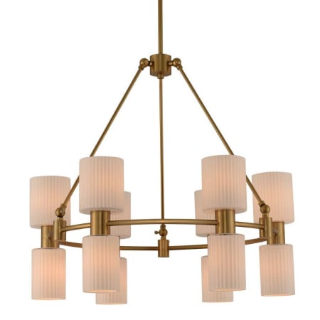Kalco Harlowe 12 Light 28" Wide Ring Chandelier Winter Brass