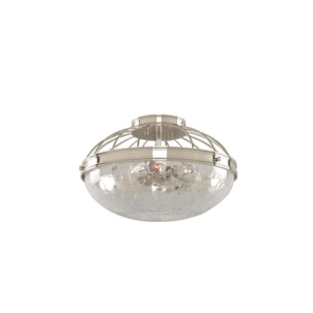 Kalco Montauk 14" Wide Semi-Flush Ceiling Fixture Polished Nickel