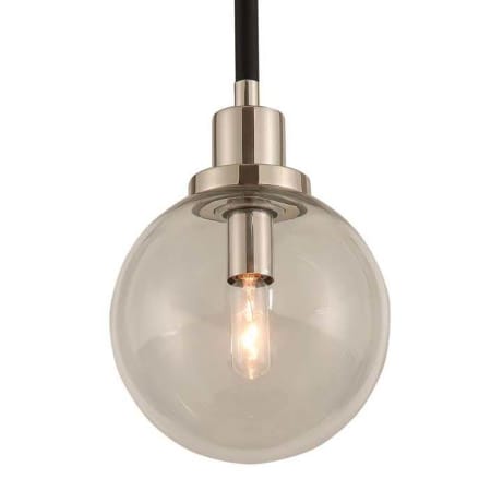 Kalco Cameo 6" Wide Mini Pendant Matte Black / Nickel Accents