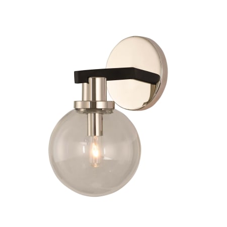 Kalco Cameo 10" Tall Wall Sconce Matte Black / Nickel Accents