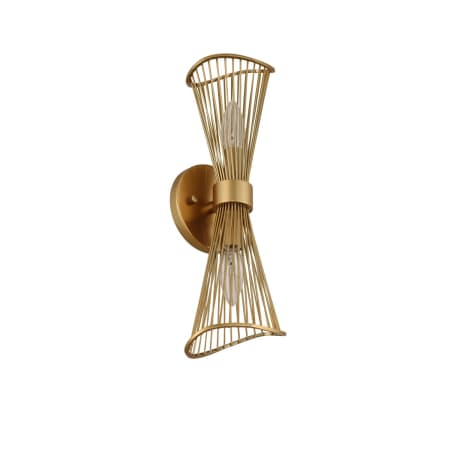 Kalco Aurora 2 Light 16" Tall Wall Sconce Nordic Brass