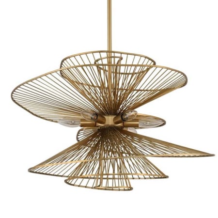 Kalco Aurora 6 Light 26" Wide Abstract Pendant Nordic Brass
