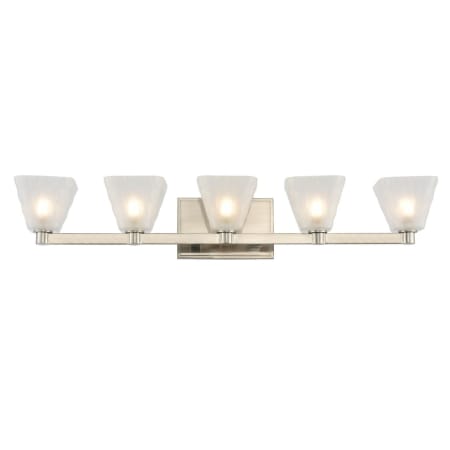 Kalco Weston 5 Light 31" Wide LED Bathroom Vanity Light Glazed Nickel
