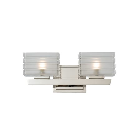 Kalco Victoria 2 Light 15" Wide LED Bathroom Vanity Light Polished Nickel