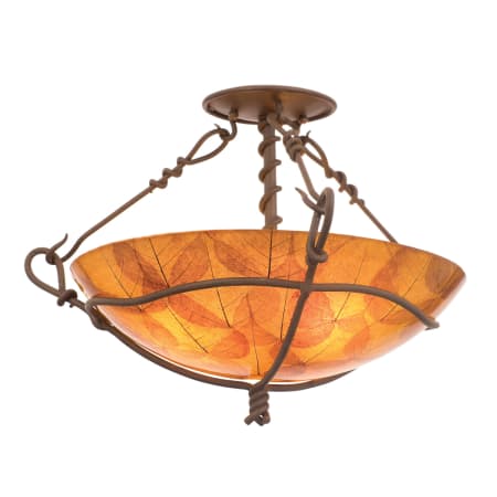 Kalco Vine 3 Light 18" Wide Semi-Flush Bowl Ceiling Fixture Bark / Ecru