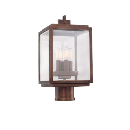 Kalco Chester Outdoor 4 Light 16" Tall Outdoor Single Head Post Light Copper Patina