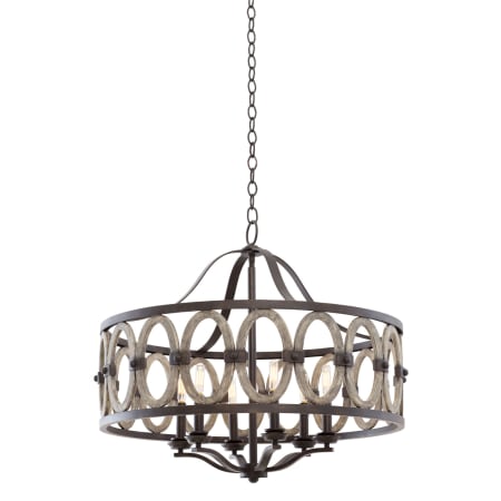 Kalco Belmont 6 Light 28-1/2" Wide Candelabra (E12) Wrought Iron Pendant Florence Gold