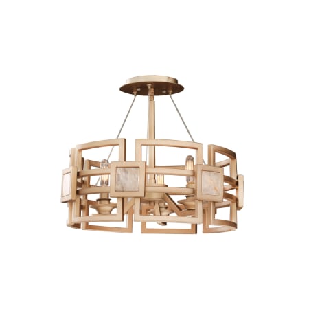 Kalco Metropolis 3 Light Semi Flush Ceiling Fixture Modern Gold