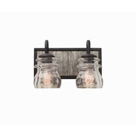 Kalco Bainbridge 2 Light 12" Wide Bathroom Vanity Light Black Iron