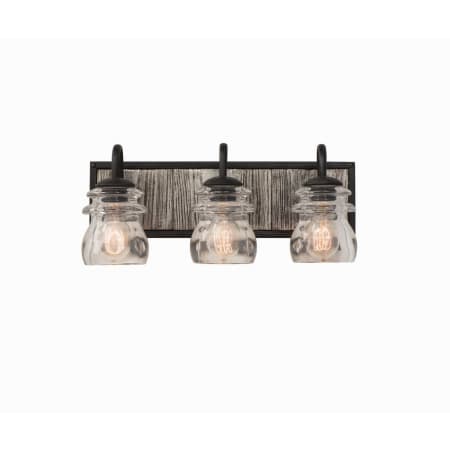 Kalco Bainbridge 3 Light 19" Wide Bathroom Vanity Light Black Iron