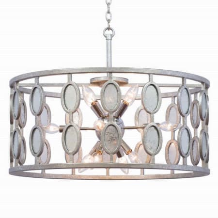 Kalco Palomar 12 Light 26" Wide Wrought Iron Pendant Vintage Silver Leaf