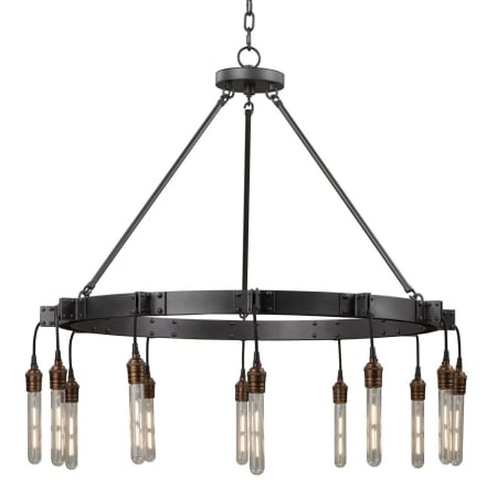 Kalco Stuyvesant 12 Light 36" Wide Ring Chandelier Matte Gun Metal