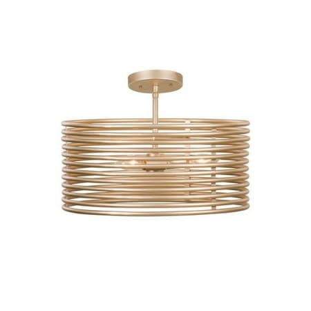 Kalco Emery 3 Light 16" Wide Semi-Flush Drum Ceiling Fixture Modern Gold