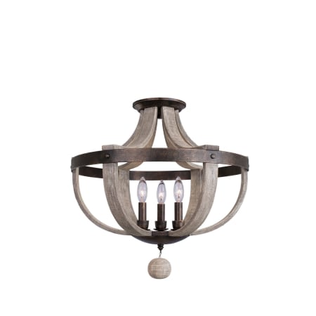 Kalco Harper 3 Light 20" Wide Semi-Flush Ceiling Fixture Florence Gold