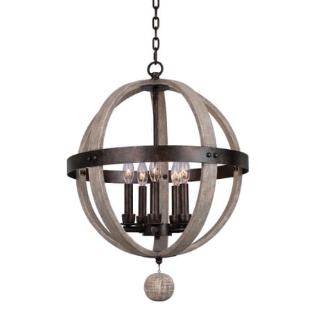 Kalco Harper 5 Light 19" Wide Taper Candle Pendant Florence Gold