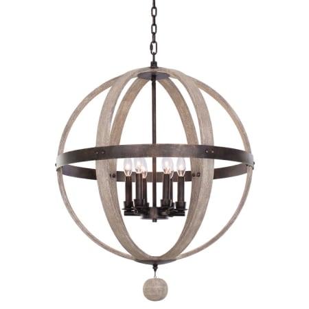 Kalco Harper 6 Light 25" Wide Wrought Iron Chandelier Florence Gold
