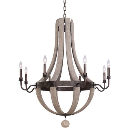 Kalco Harper 8 Light 36" Wide Wrought Iron Empire Chandelier Florence Gold
