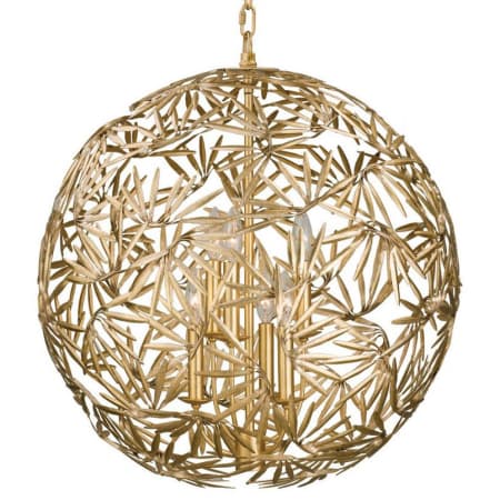 Kalco Jardin 6 Light 24" Wide Pendant Oxidized Gold Leaf
